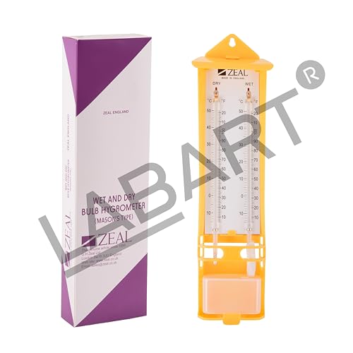 Image of LABART Wet and Dry Bulb Hygrometer | Manson's Type Hygrometer | Mercury Filled Hygrometer -5 to 50 C with equivalent F