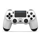 MOVONE Wireless Controller Dual Vibration Game Joystick Controller for PS4/ Slim/Pro,Compatible with PS4 Console (white)