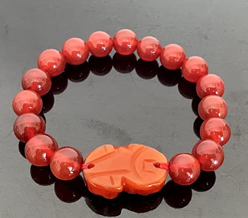 Feng Shui Handmade Red Agate Pi Yao Bracelet For Wealth Luck #TOP5