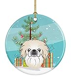 Caroline's Treasures Christmas Tree and Pekingese Ceramic Ornament, Multicolor