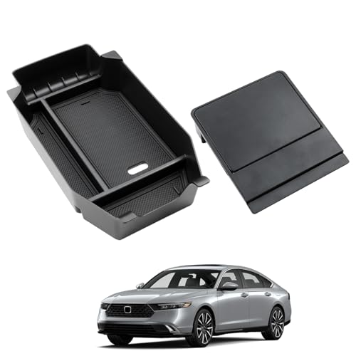 2PCS Center Console Organizer Tray for 2026 2023-2025 Honda Accord Gen 11th Accessories Armrest Storage Box and Hidden Storage Organizer for Accord LX EX Sport EX-L Sport-L Touring Hybrid & Gas