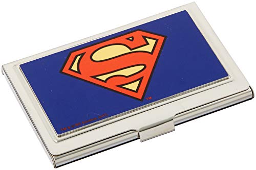 Tarjetero Superman Buckle-Down azul para organización de tarjetas de visita en formato mini