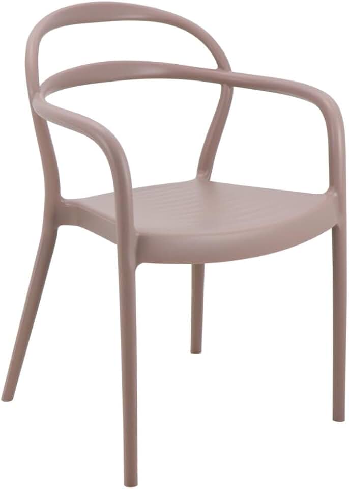 Cadeira Tramontina Sissi Summa em Polipropileno e Fibra de Vidro com Braços Camurça