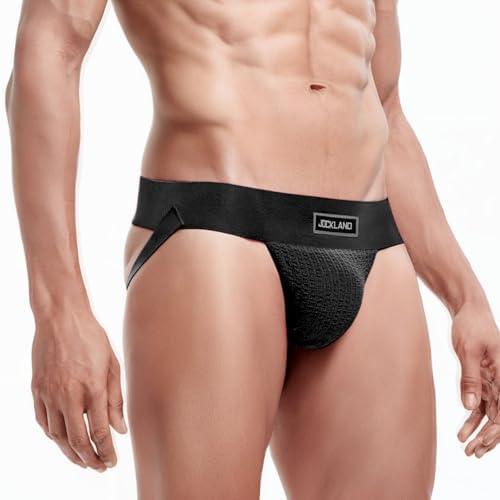 Jock Straps for Men, 3" Wide Band Athletic Supporter Underwear