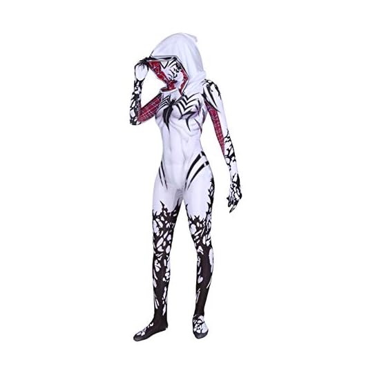 
                            asdfasdf Gwen Stacy Cosplay Costume Into The Spider Verse Gwenom Spandex Fabric Halloween Superhero Bodysuit …
                        