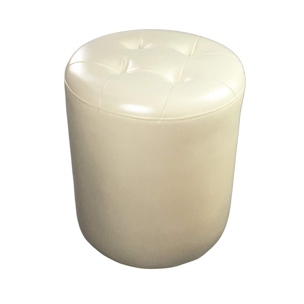 Pouf ottoman de salon haute résilience, design anti-âge beige 35x40cm