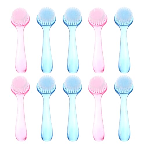NOLITOY 10pcs Facial Cleansing Brush, Soft Bristle Exfoliator Wash Scrubbers for Skin Care Makeup Removal