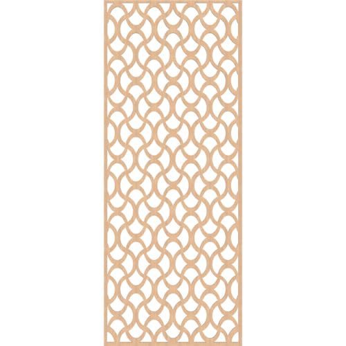 Image of 33 3 /8 inchW x 84 3 /8 inchH x 3 /8 inchT Resort Decorative Fretwork Wood Wall Panels, Hickory