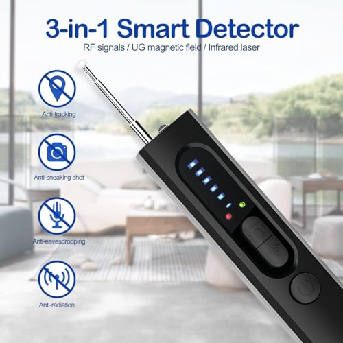 Image of KRLZ Hidden Camera Detector, Protable Anti-Spy Camera Detector, RF Wireless Signal Scanner, GPS Tracker Detector for Travel, Hotel, Bathroom, Office, Car, 6 Levels Sensitivity