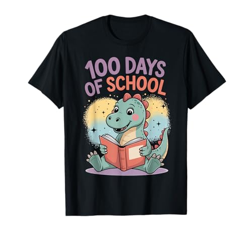 Happy Dinosaur 100 Days of School Celebration Cute Dino T-Shirt