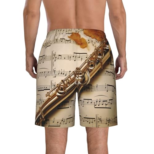 Men's Swim Trunks Quick Dry Board Shorts Mens Bathing Suit Swimsuits Flute Music Beach Shorts with Pockets4