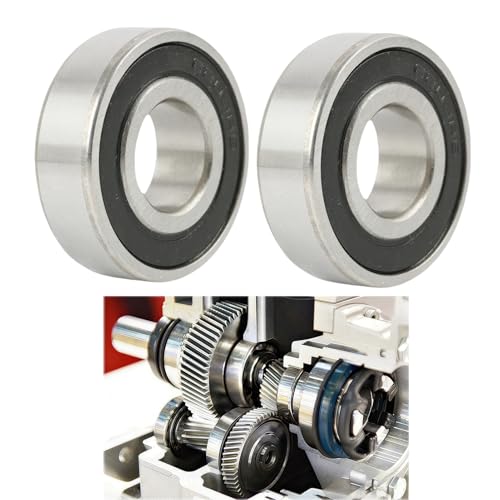 6203 Deep Groove Ball Bearing 17x40x12mm, Chrome Steel Double Rubber Sealed, ABEC 3 Precision Lubricated Bearing, Durable Low-Friction Bearing for Motors Gearboxes Fans Mixers RC Cars