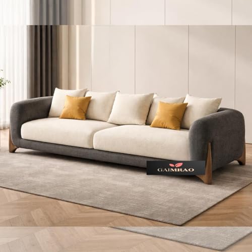 Image of Classic 3+1= 4 Seater with Footrest Seater Sofa Set Luxury Chesterfield Modern Fahionalable Sleeper Sofa for Living Room, Dining Room, (Dark Grey & Beige)