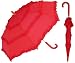 RainStoppers Girl's Solid Umbrella with Three Ruffles, Red, 34-Inch