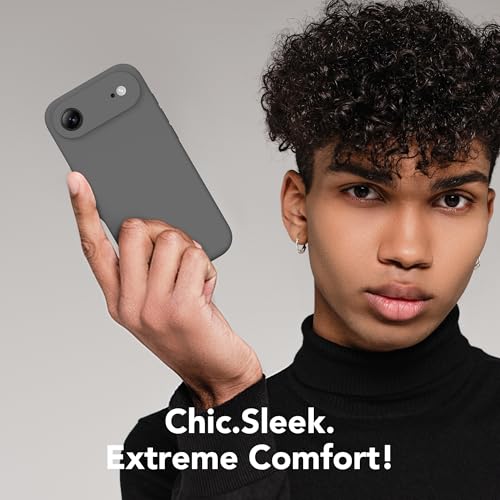 Image of Magnetic for iPhone Air Case, Compatible with MagSafe, [Full Camera Protection][Screen Protector] Silicone Shockproof Protective Phone Case for iPhone 17 Air 6.5 inch, Dark Gray