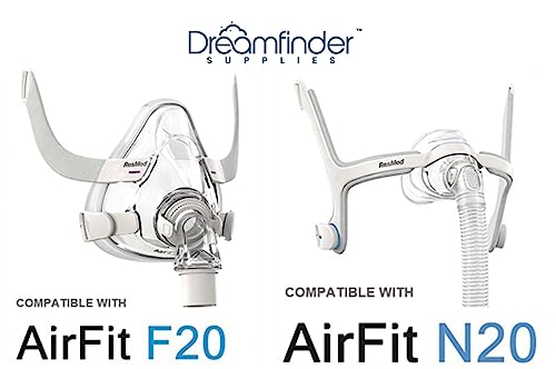 Airfit N20 And F20 Premium Durable Cpap Headgear Strap Replacement By Dreamfinder Supplies, Compatible With Resmed Airfit N20 Nasal Cpap Mask System And Airfit F20 Full Face Mask System, Gray (1 Pack) #TOP1