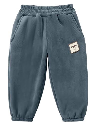 Happy Cherry Boys Sherpa Fleece Lined Pants Kids Sweatpants Toddler Winter Warm Snow Pants for Girls Corduroy Joggers Pants