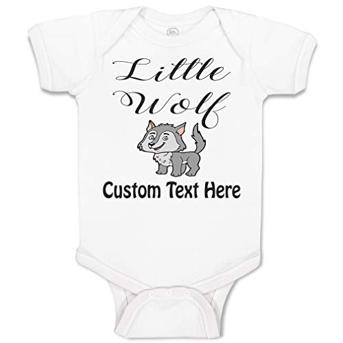 Custom Baby Bodysuit Little Wolf Funny Humor Cotton Boy & Girl Baby Clothes