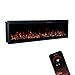Produktbild GLOW FIRE Elektrokamin Core 127 mit realistischem 3D LED-Feuer - Wand-Elektrokamin mit Heizung und Kaminfeuer, App Steuerung, Knistereffekt & Timer, max. 1800 W, 127x35x12cm