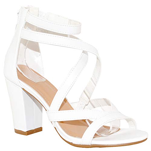 Image of Women's Chunky Heel Ankle Strap Sandals