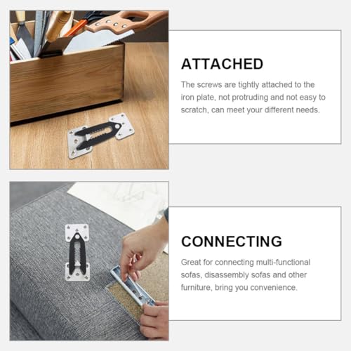 Tofficu 交換用セクショナルソファコネクタ 家具部品 連結ソファの連結部品 スチールプラ製 簡単取り付け繰り返し使用可能 ソファ固定用連動金具 2個入り [4]