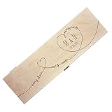 AMAVEL Weinkiste aus Holz mit Gravur, Ewige Liebe, Personalisiert mit Initialen und Datum, Herzmotiv, Verpackung f&uuml;r Weinflaschen