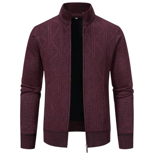 Pull en tricot jacquard doublé polaire homme idéal pour balades hiver