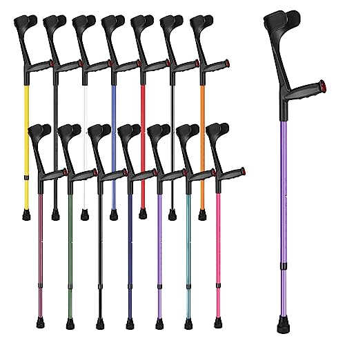 Ossenberg Soft Grip Open Cuff Crutch - Purple - Single, Height Adjustable