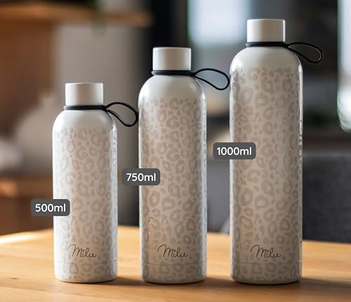 Milu Stainless Steel Water Bottle 500ml Vaccum Insulated Large Drink Flask Water Bottles Leakproof Keep Drinks Hot Cold for Bike Camping Sports Gym - incl. cleaning brush (Baby blue, 500ml) - Image 5