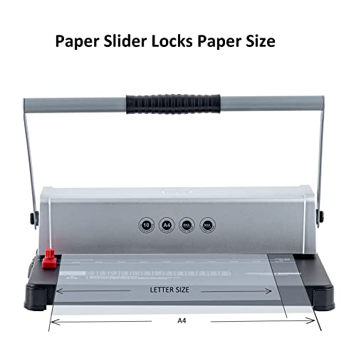 Tianse Binding Machine, 10-Holes, 350 Sheets, Clip Binding Machines With Starter Kit 100 Pcs 0.12" Binding Spines, Double Handle Binder Machine Perfect For Letter Size, A4, Or Smaller Sizes #TOP4