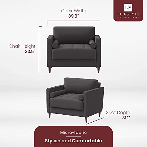 Lifestyle Solutions Lexington Armchair, 39.8" W X 31.1" D X 33.5" H, Heather Grey #TOP2