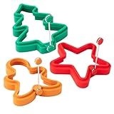 Molde para tortitas de Navidad, para hacer tortillas con temática navideña, para hacer tortillas de silicona, para hacer tortillas con temática navideña, herramienta de cocina reutilizable para huevos