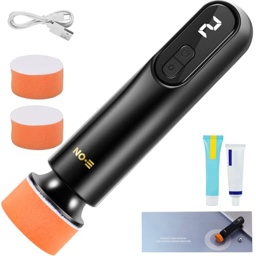 Cordless Car Polishing Machine 12000rpm Electric Car Buffer 3 Speeds Adjustable Portable Rotary Mini Scratch Repair Tool with LED Display for Car Floor Waxing