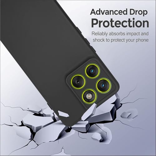 Image of SBMS Silicone Back Cover Case for Motorola Moto Edge 70 5G | Soft Micro-Fibre Lining Inside | Camera Protection Bump | Shockproof Back Cover Case for Moto Edge 70 (Candy Cloth Black)