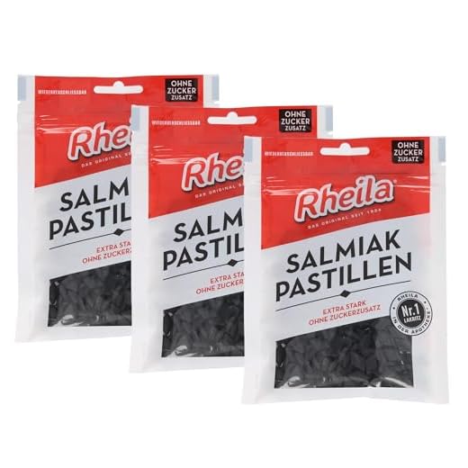 Rheila Salmiak Pastillen von Dr. C. Soldan – Zuckerfrei – 3 x 90 g – Starkes Lakritz Aroma