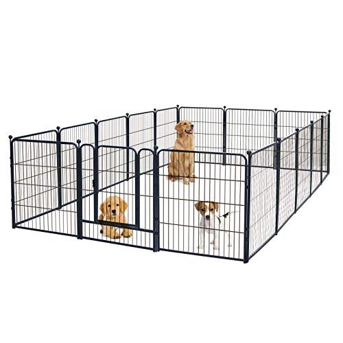 Dog Playpen,24/32/40 Inch Height in Heavy Duty,Folding Indoor Outdoor Dog Exercise Fence, Portable Pet Playpen with Door… - Image 3