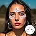 Yuanchu 4 Sets Face Gems for Women, Self-Adhesive Glitter Freckles Face Jewels Temporary Tattoo Eye Face Gems Stickers on Rave Festival Party Gift Mermaid Rainbow Face Gem Halloween Makeup Dress-up