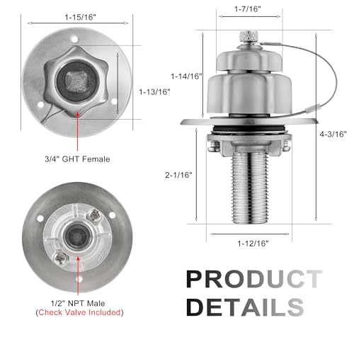 Senhozi RV City Water Inlet with Check Valve, All Metal RV Water Inlet by Senhozi - Used condition - Image 6