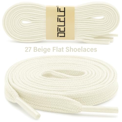 Image of DELELE Solid Flat Shoelaces Hollow Thick Athletic Shoe Laces Strings 2 Pair