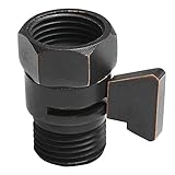 Aquafaucet Water Flow Control Valve Water Pressure Regulator Hand Shower & Bidet Sprayer Control Shut Off Valve Showerhead Brass Turn off Valve Oil Rubbed Bronze G1/2 Standard Connection