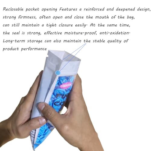 Image of Medium Disposable Nitrile Finger Cots, Anti-Static Non-allergenic Finger Protectors,Suitable for Beauty, Cleaning, Massage,Electronic Repair 100 pcs (Blue)