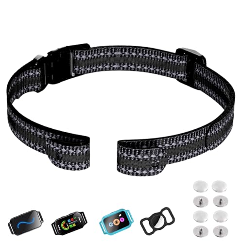 Aikko Collar Replacement Strap for Dogs, Durable Reflective Nylon Replace Belt for Most E Collar Systems, Adjustable Fence Collar Band Fit Large Medium Small Dog, Black