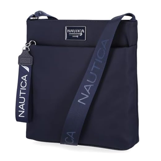 Nautica Diver Bolsa tiracolo feminina pequena de nylon com alça de ombro ajustável, Índigo 2, One Size