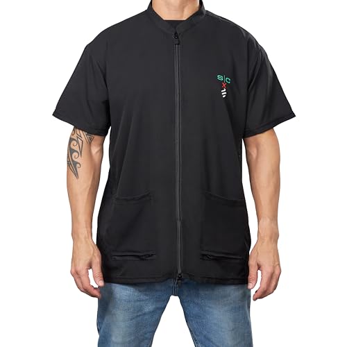 StyleCraft S|C x Barber Strong Jacket & Oversized Tee – Hair Repellent, Ultra Lightweight, Moisture-Wicking 4-Way Stretch Fabric with Vented Mesh Panels (S,M, L, XL, XXL)