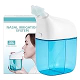 SEMIOEN Nasal Irrigation System, Nasal Rinse Machine, Sinus Rinse Machine, Sinus Cleaner Machine with Water Tank & Waste Collection Tank - Nose Cleaner for Sinus,SinusAdult,Allergy Relief - Blue