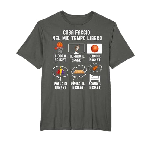 Basket Divertente Ragazzi Uomo Pallacanestro Maglietta