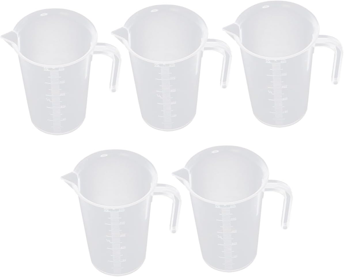 Zerodeko 5pcs 500ml Plastic Measuring Cups with Graduated Markings, Heat-resistant Kitchen Measuring Jugs for Baking and Cooking Use