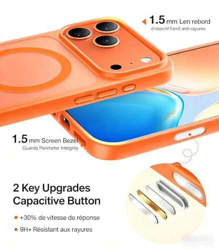 Coque iPhone 17 Pro Max TORRAS MagSafe orange antichoc
