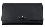 Kate Spade Newbury Lane Phoenix Large Leather Trifold Wallet Clutch Purse (Black)