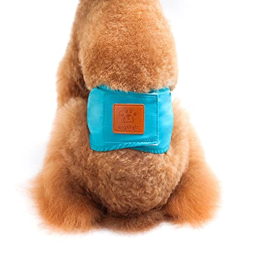 KUTKUT Male Dog Wrap Reusable Diaper |Boy Belly Band Washable Diaper|Physiological Sanitary Pant Curtesy Harassment Pant, Anti Urinary for Small - Medium Boy Dogs Cats (Aqua,Size:XL,Waist:51cm-58cm)